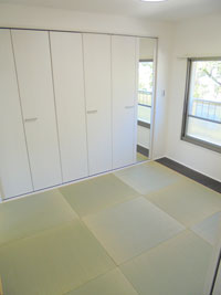 北和室：見た目が良く丈夫で長持ちする琉球畳を使用